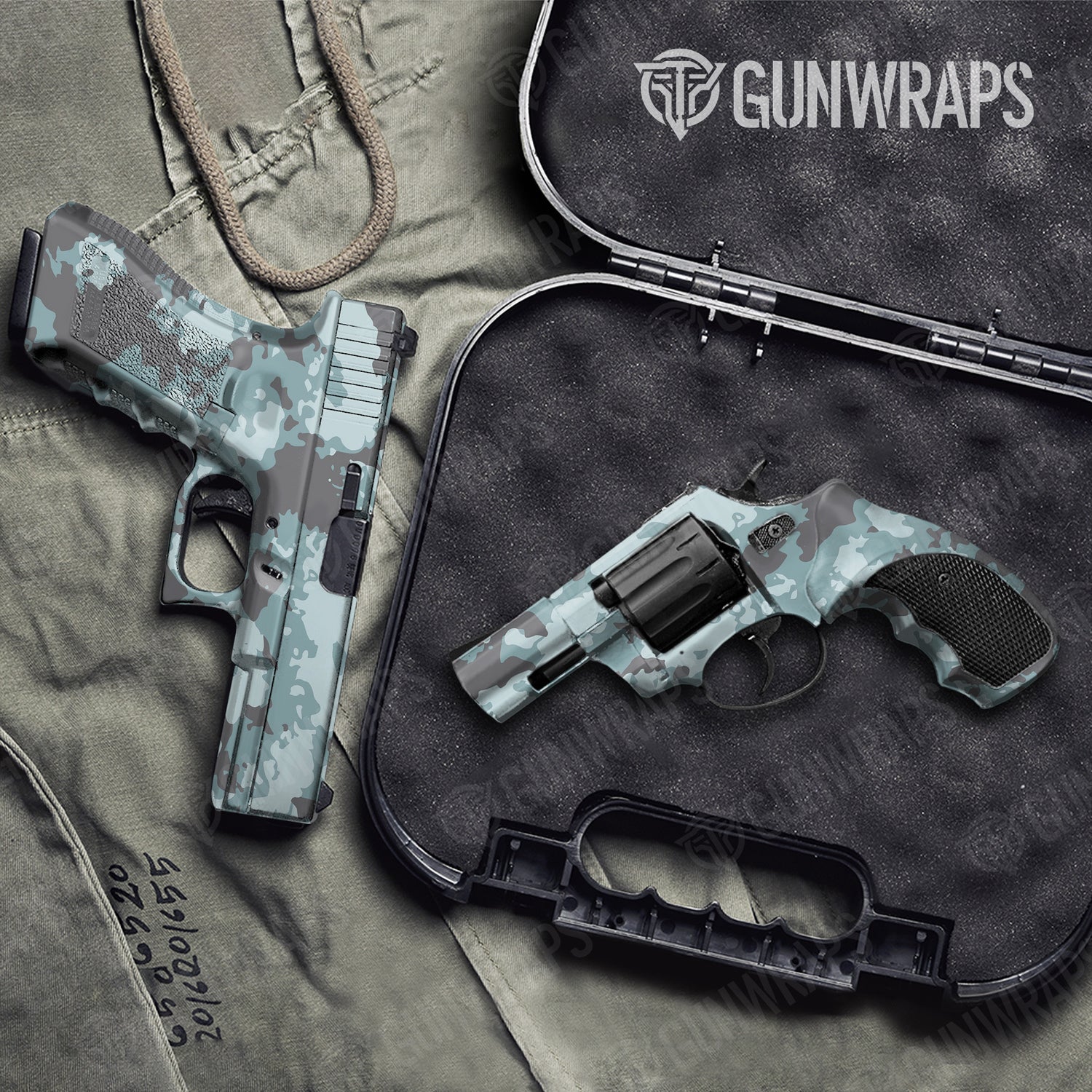 Handgun Treetop Overcast Camo Gun Skin Vinyl Wrap