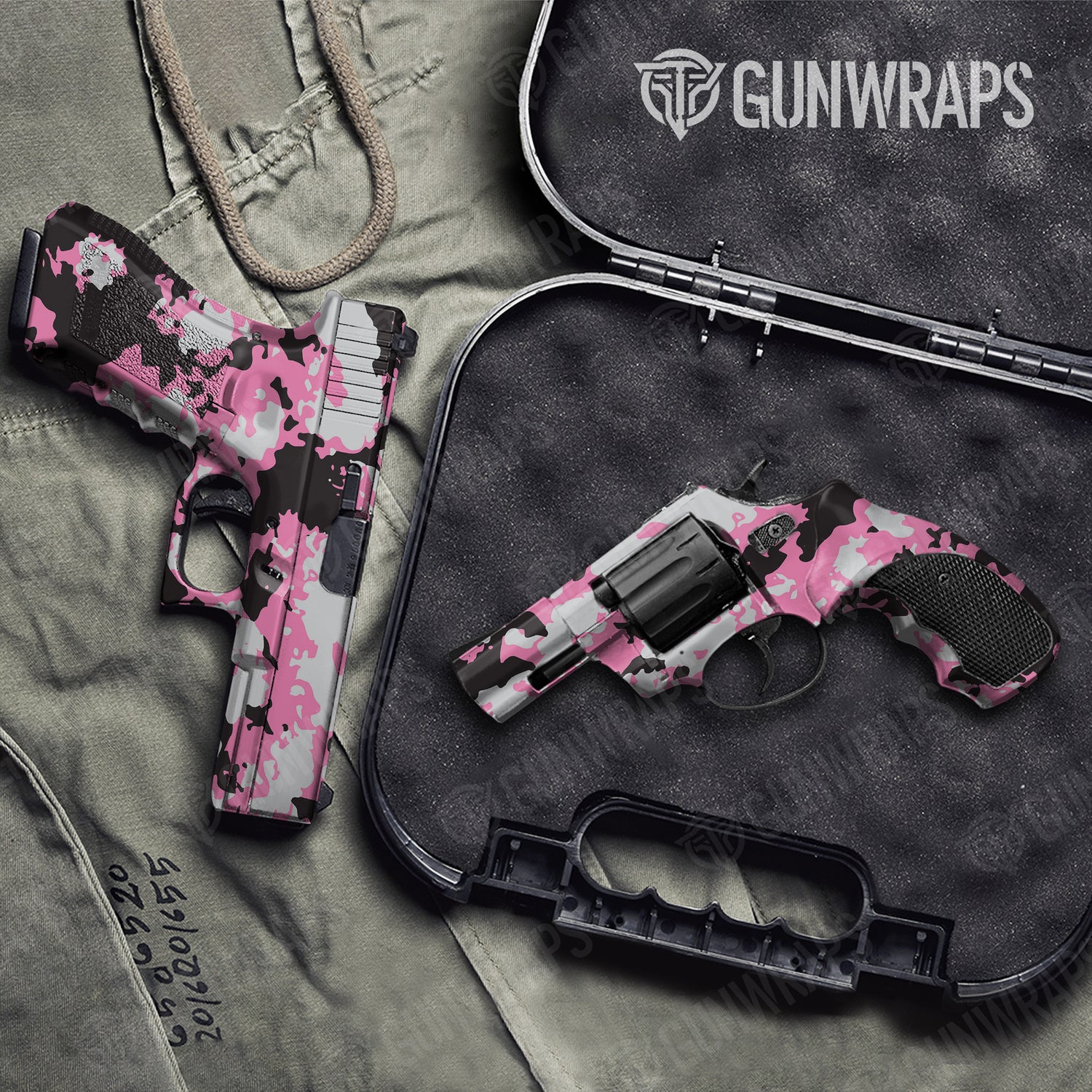 Handgun Treetop Pink Tiger Camo Gun Skin Vinyl Wrap