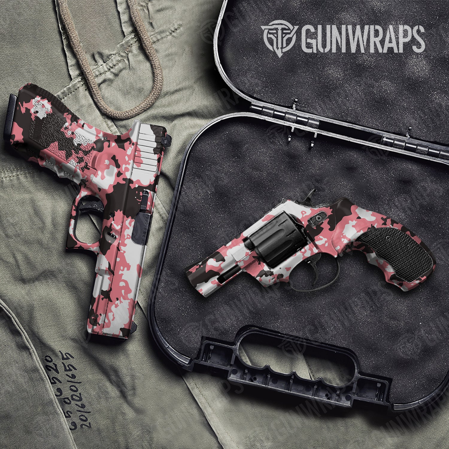 Handgun Treetop Pink Camo Gun Skin Vinyl Wrap