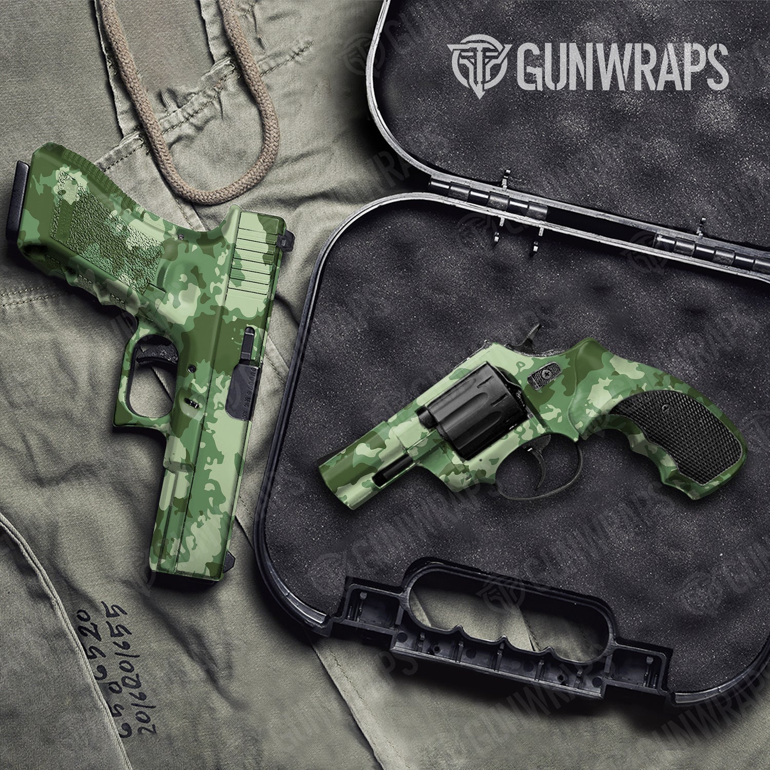 Handgun Treetop Pistachio Camo Gun Skin Vinyl Wrap