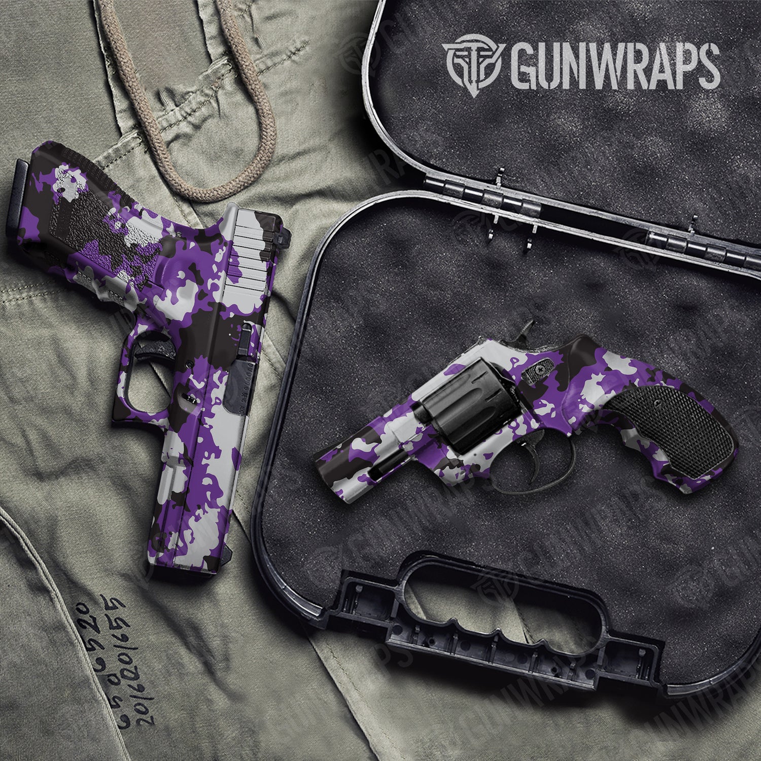 Handgun Treetop Purple Tiger Camo Gun Skin Vinyl Wrap