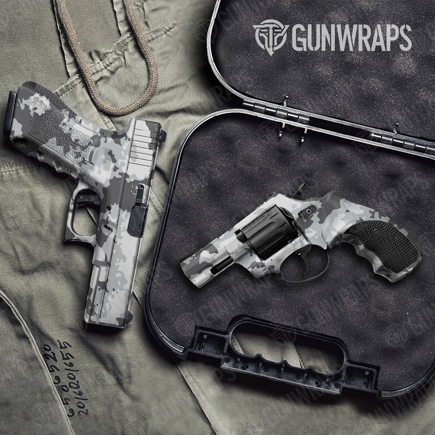 Handgun Treetop Snow Camo Gun Skin Vinyl Wrap