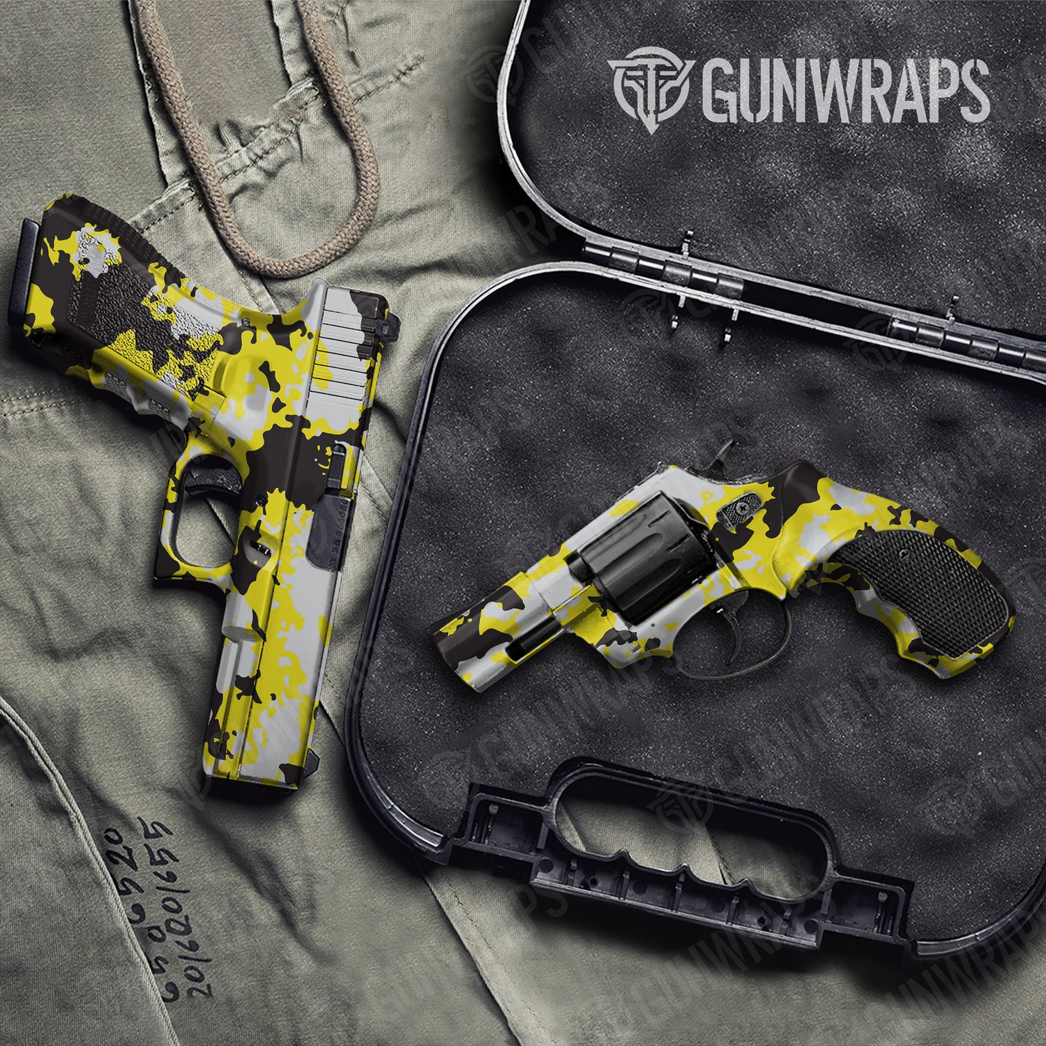 Handgun Treetop Yellow Tiger Camo Gun Skin Vinyl Wrap