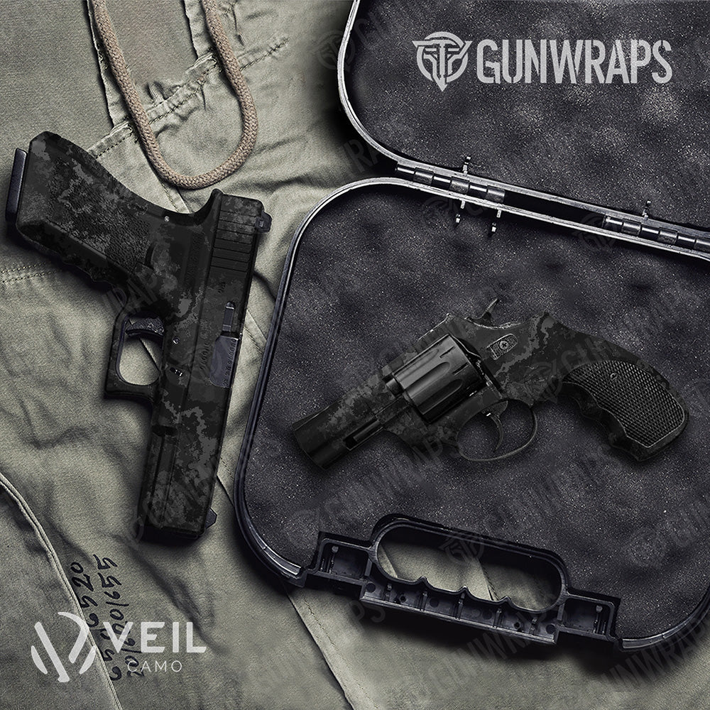 Handgun Veil Tac Black Camo Gun Skin Vinyl Wrap