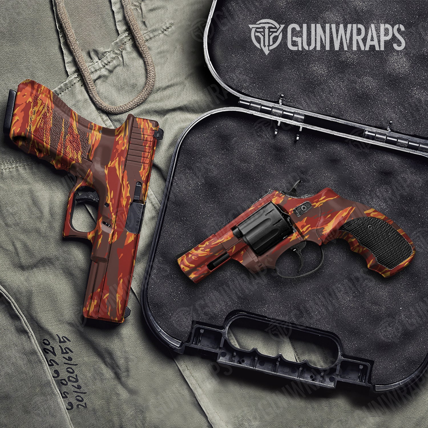 Handgun Vietnam Tiger Stripe Autumn Camo Gun Skin Vinyl Wrap