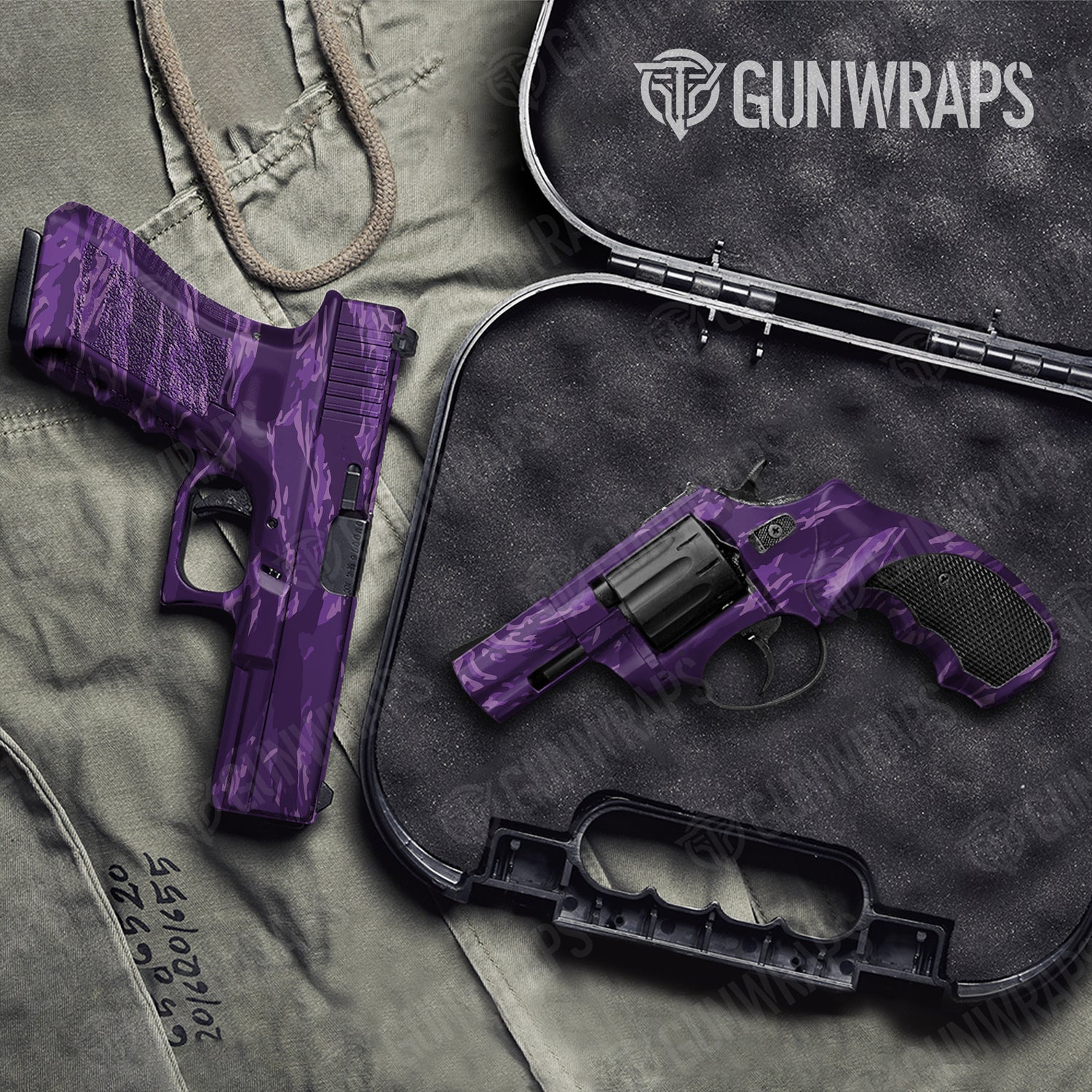 Handgun Vietnam Tiger Stripe Elite Purple Camo Gun Skin Vinyl Wrap