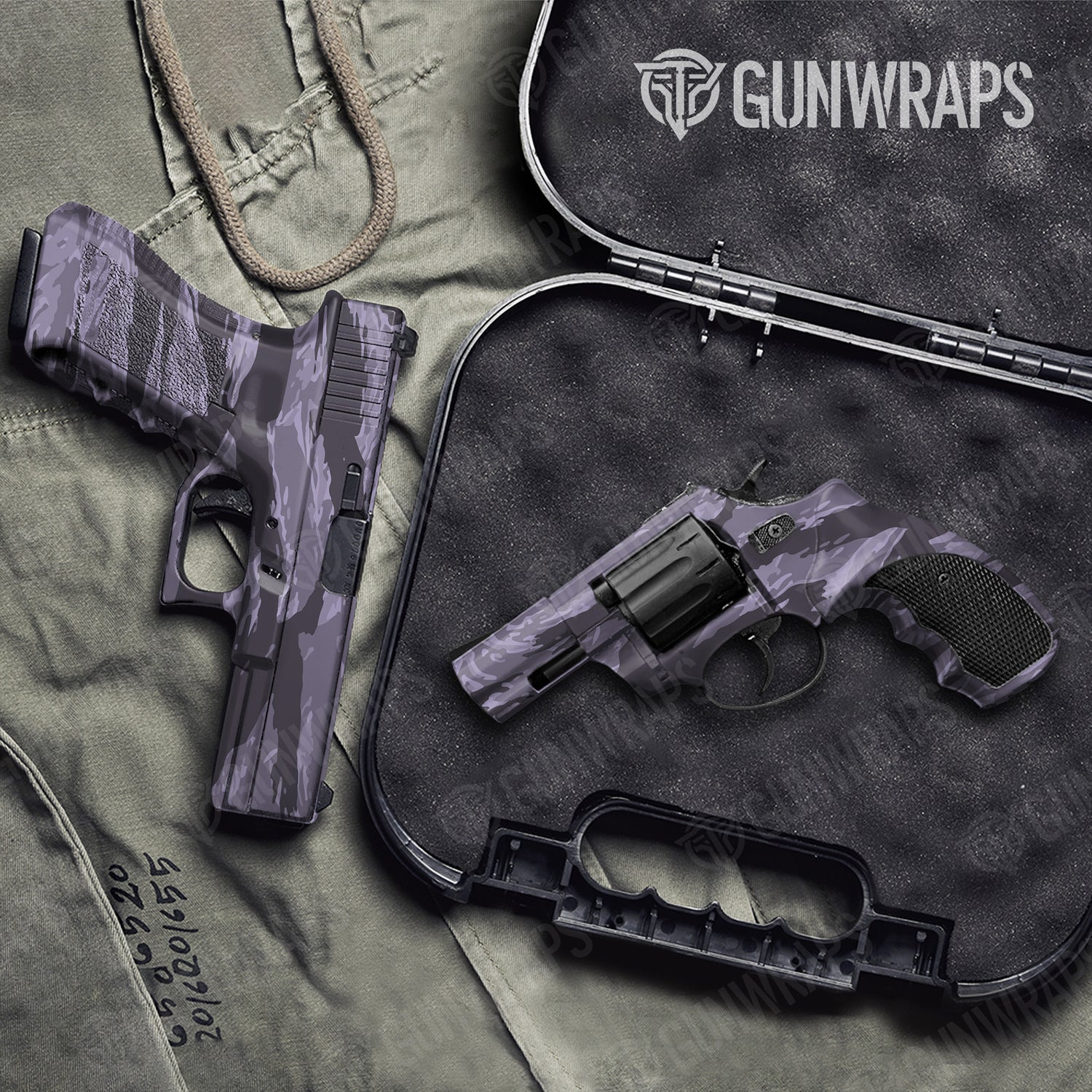 Handgun Vietnam Tiger Stripe Lilac Camo Gun Skin Vinyl Wrap