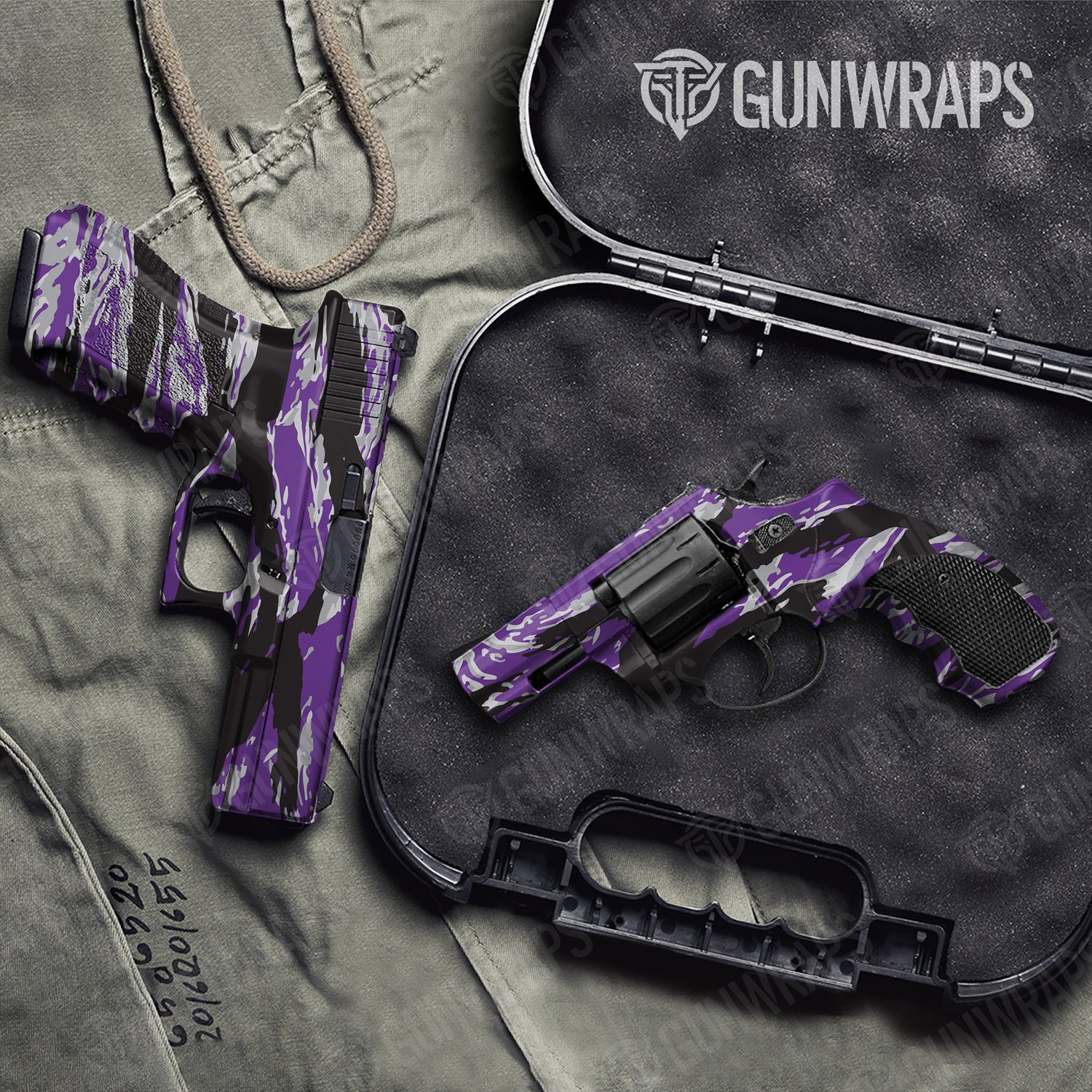 Handgun Vietnam Tiger Stripe Purple Tiger Camo Gun Skin Vinyl Wrap