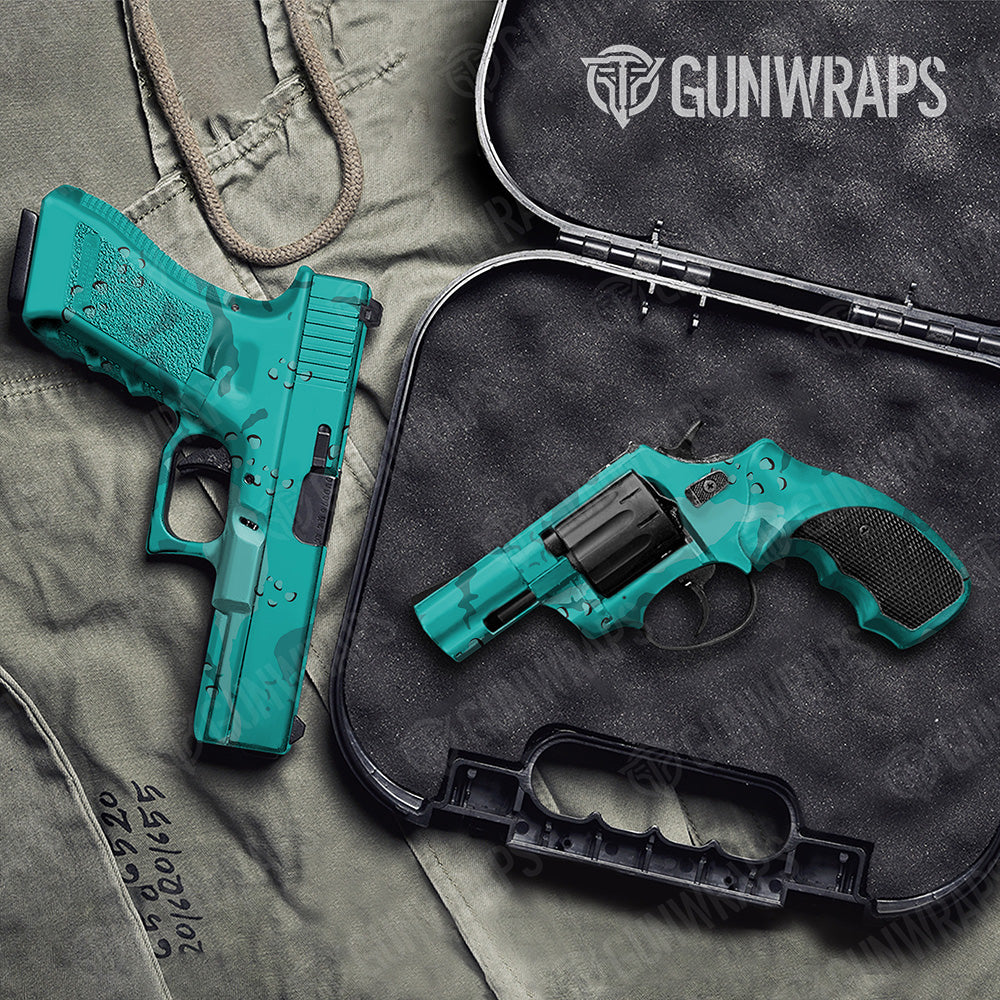 Handgun Battle Storm XL Elite Tiffany Blue Camo Gun Skin Vinyl Wrap