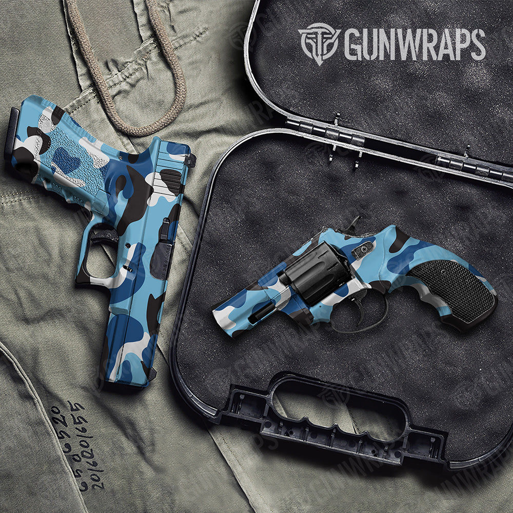 Handgun Classic XL Baby Blue Camo Gun Skin Vinyl Wrap