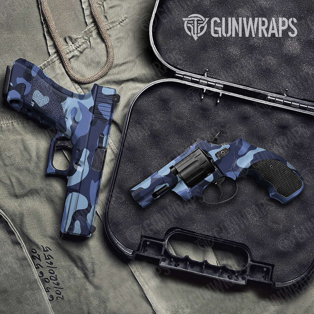 Handgun Classic XL Blue Urban Night Camo Gun Skin Vinyl Wrap