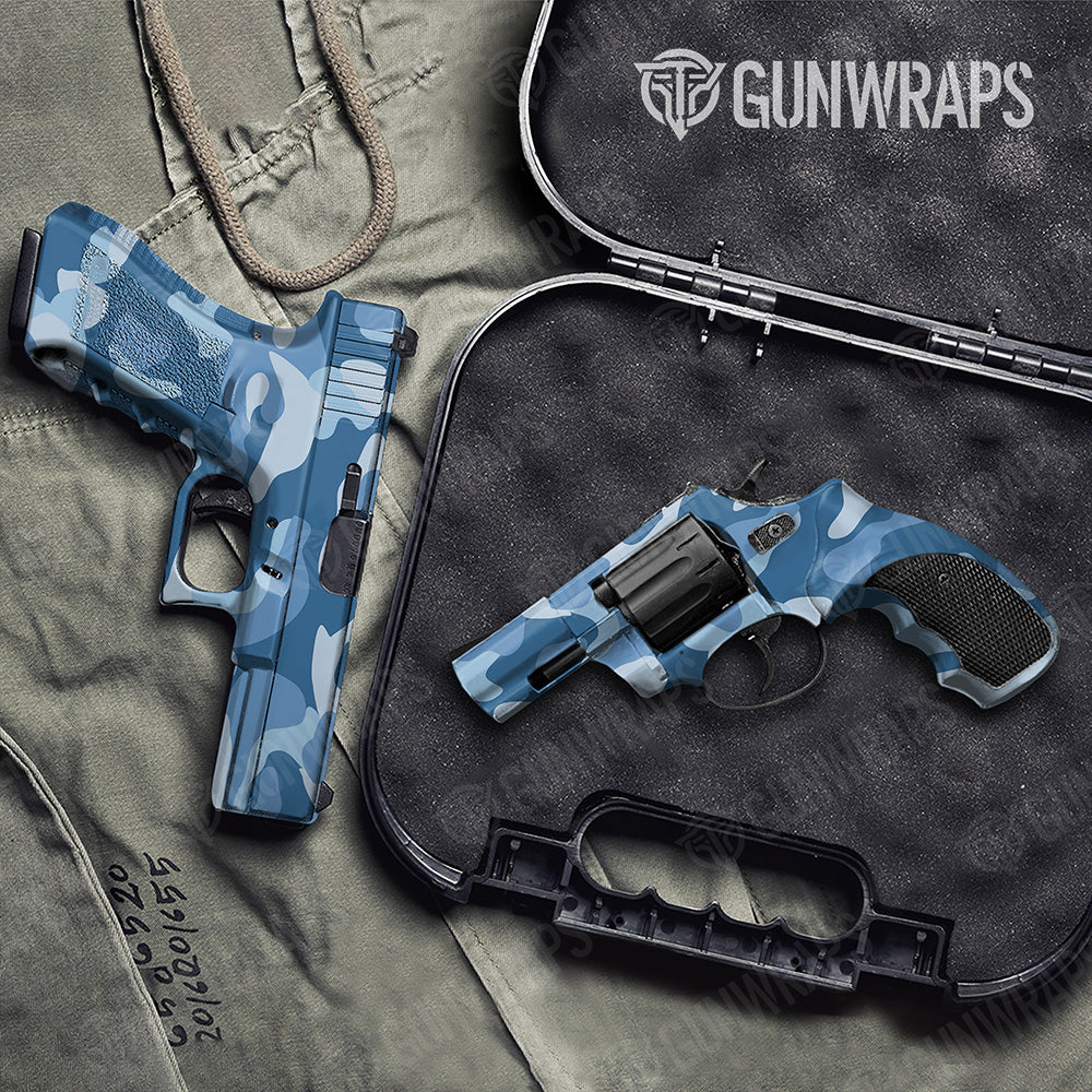 Handgun Classic XL Cool Blue Camo Gun Skin Vinyl Wrap