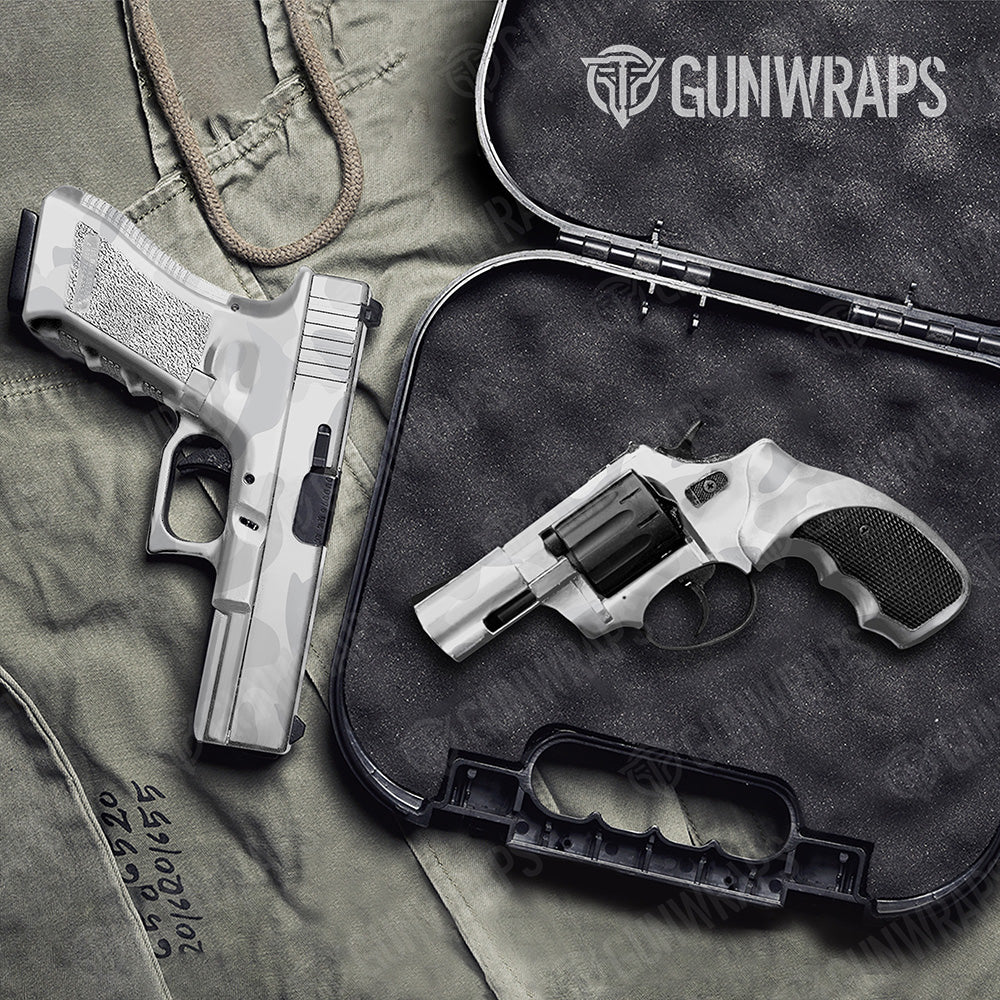 Handgun Classic XL Elite White Camo Gun Skin Vinyl Wrap