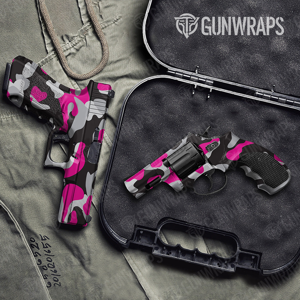 Handgun Classic XL Magenta Tiger Camo Gun Skin Vinyl Wrap