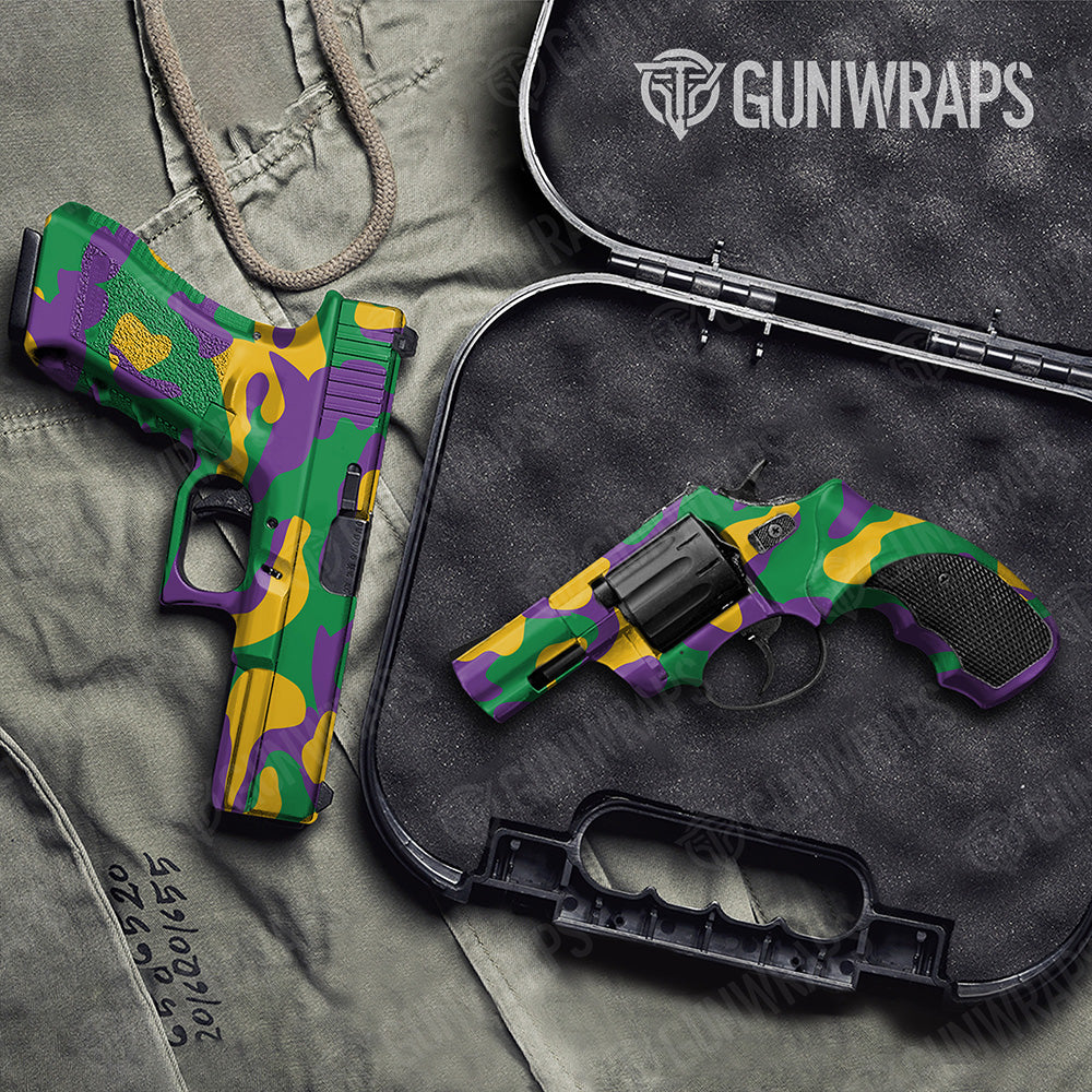 Handgun Classic XL Mardi Gras Camo Gun Skin Vinyl Wrap