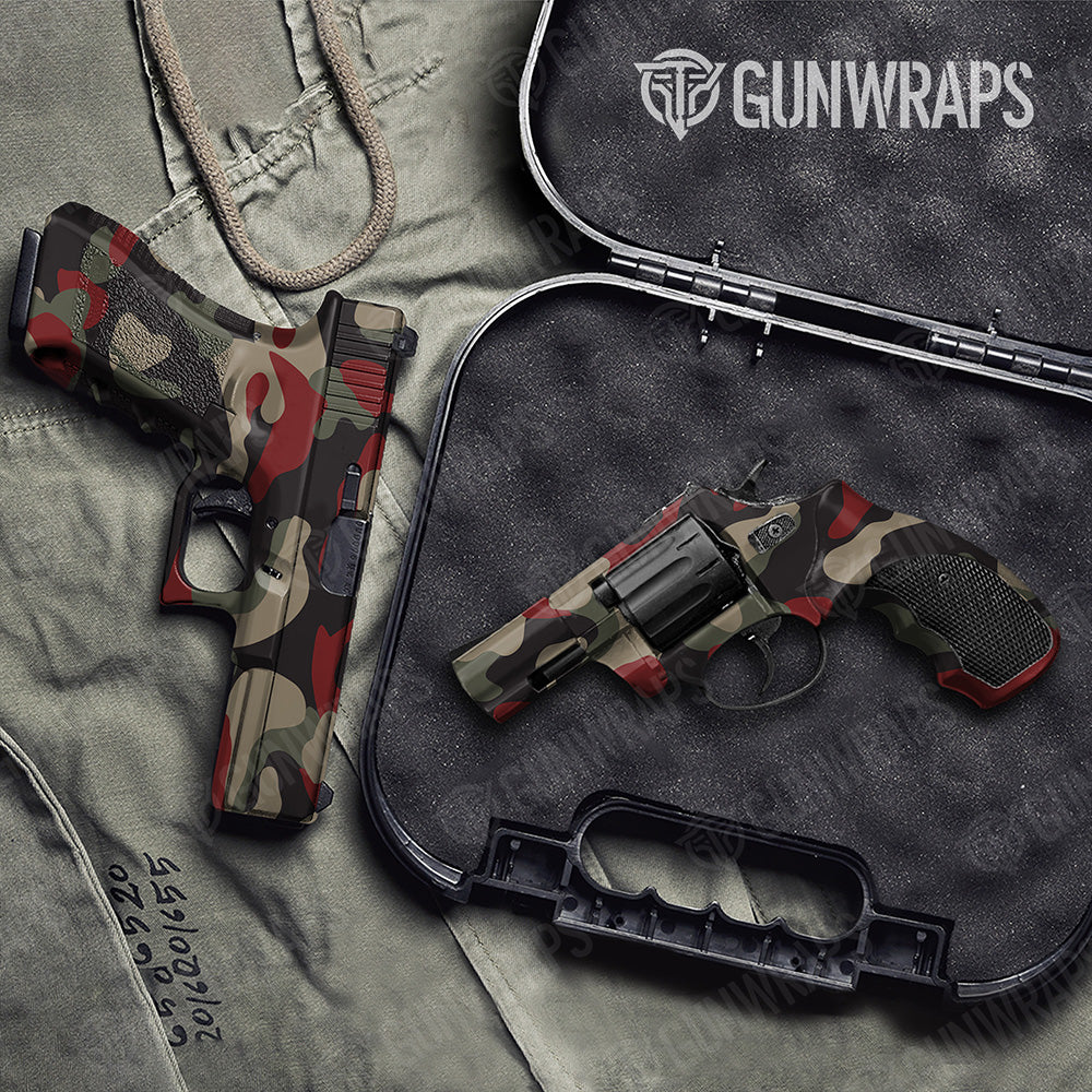 Handgun Classic XL Militant Red Camo Gun Skin Vinyl Wrap