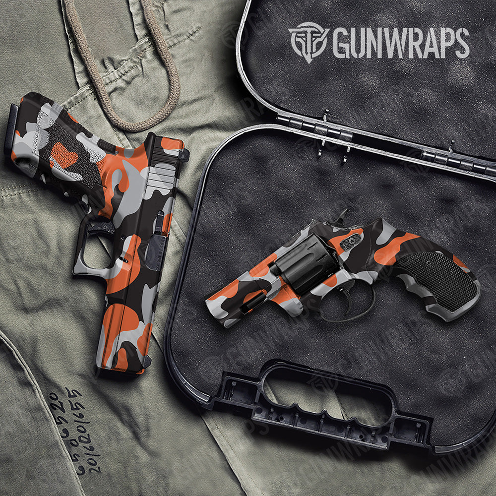 Handgun Classic XL Orange Tiger Camo Gun Skin Vinyl Wrap