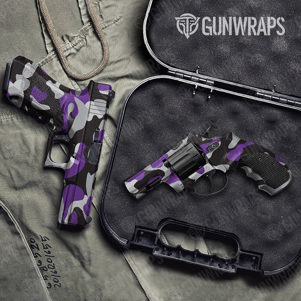 Handgun Classic XL Purple Tiger Camo Gun Skin Vinyl Wrap