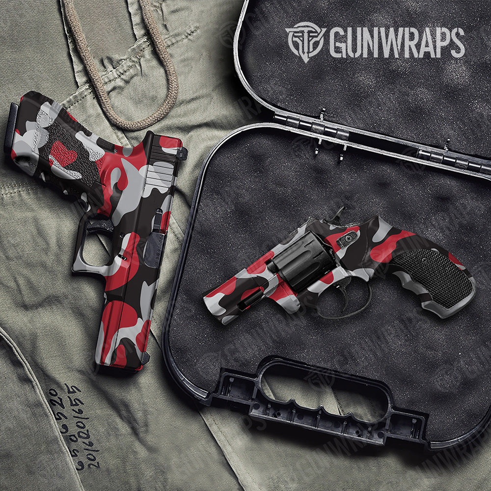 Handgun Classic XL Red Tiger Camo Gun Skin Vinyl Wrap