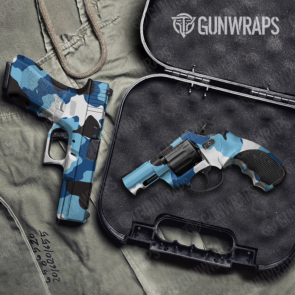 Handgun Cumulus XL Baby Blue Camo Gun Skin Vinyl Wrap