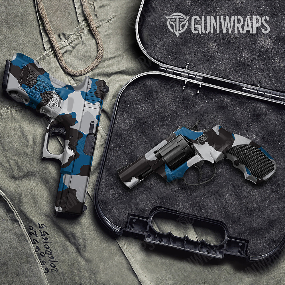 Handgun Cumulus XL Blue Tiger Camo Gun Skin Vinyl Wrap