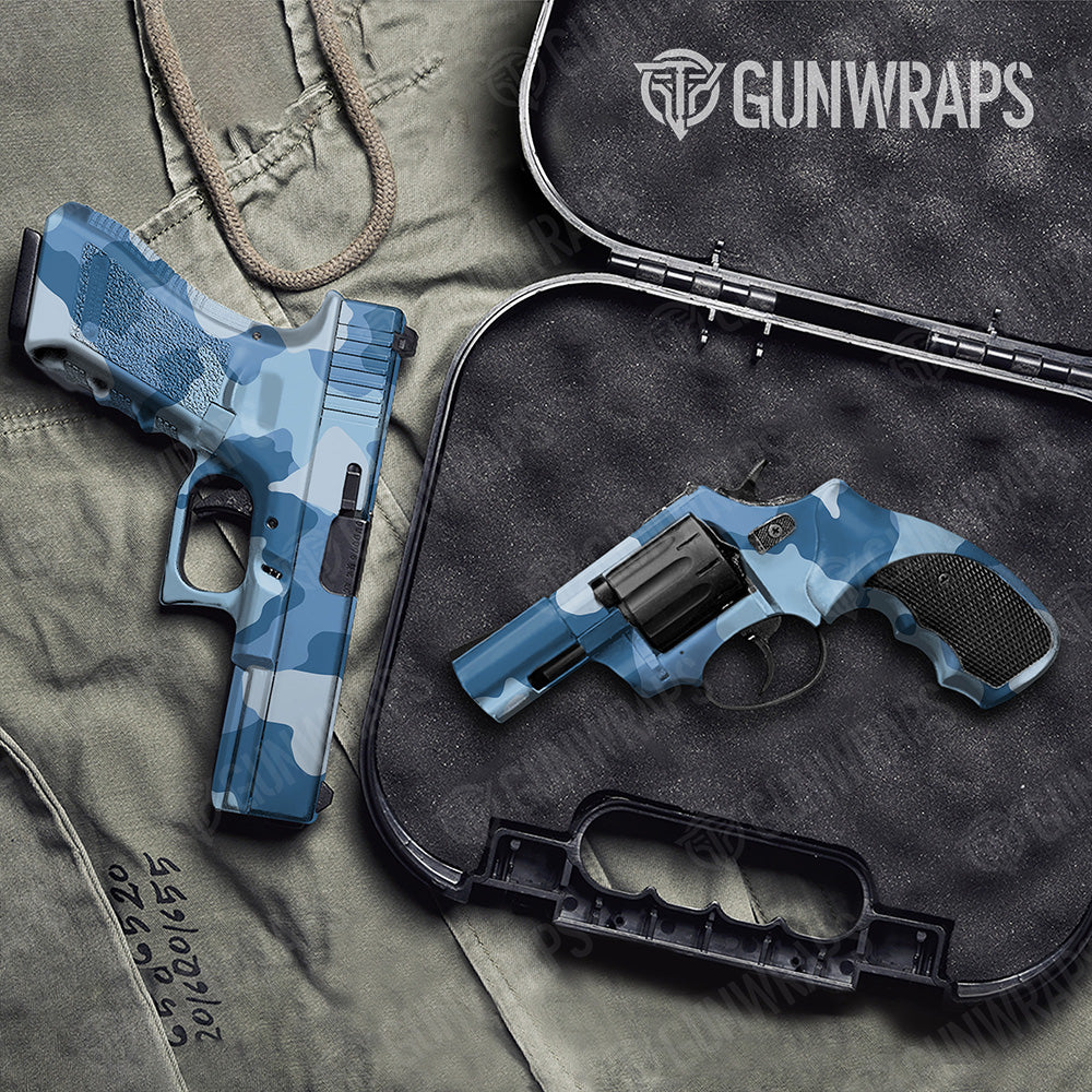 Handgun Cumulus XL Cool Blue Camo Gun Skin Vinyl Wrap