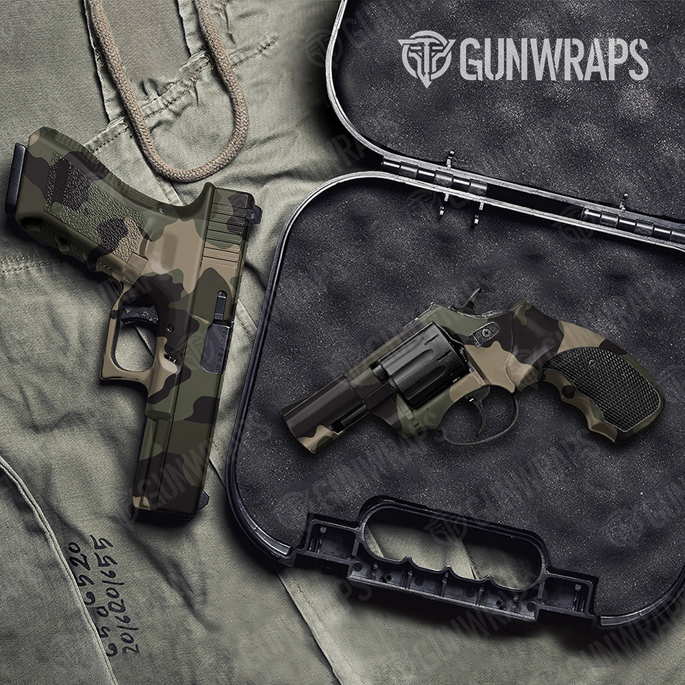 Handgun Cumulus XL Militant Green Camo Gun Skin Vinyl Wrap