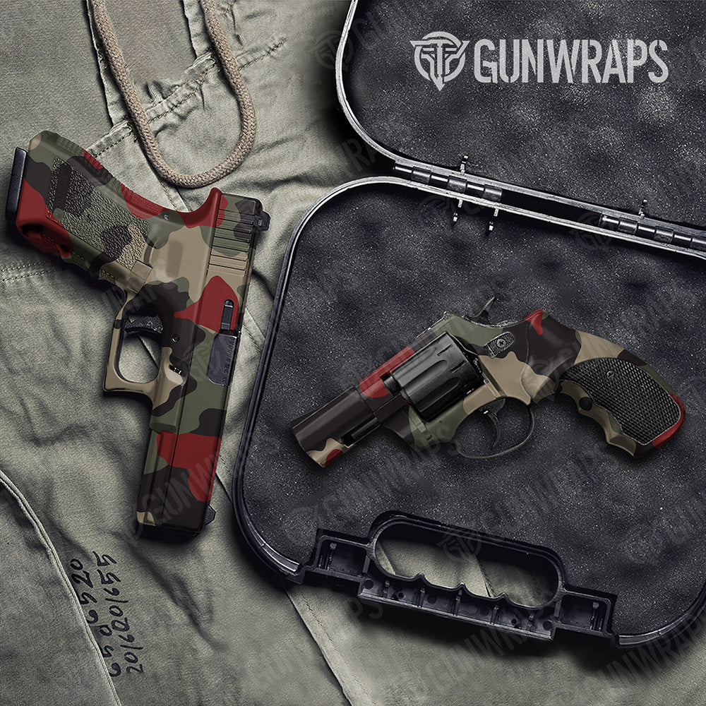 Handgun Cumulus XL Militant Red Camo Gun Skin Vinyl Wrap