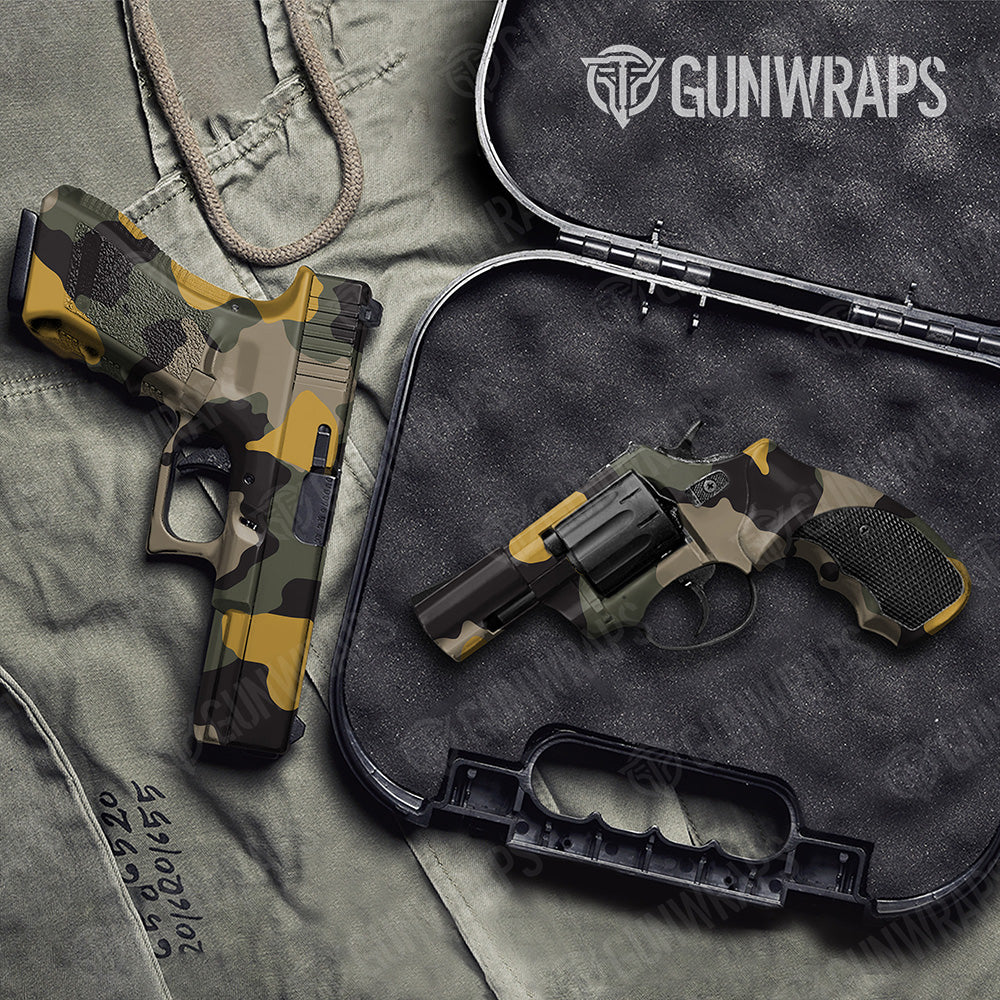 Handgun Cumulus XL Militant Yellow Camo Gun Skin Vinyl Wrap