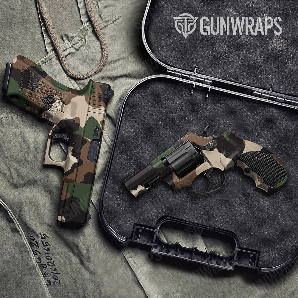 Handgun Cumulus XL Woodland Camo Gun Skin Vinyl Wrap