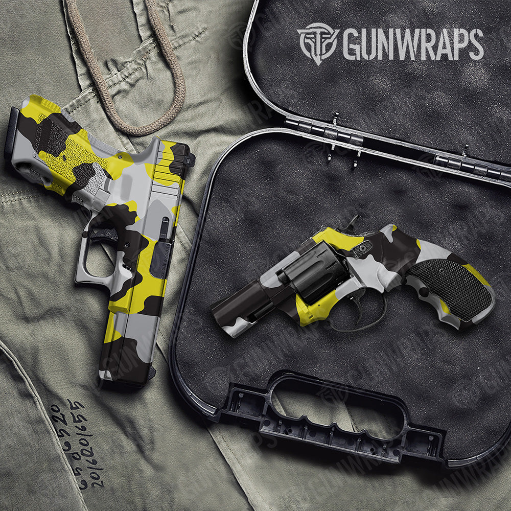 Handgun Cumulus XL Yellow Tiger Camo Gun Skin Vinyl Wrap