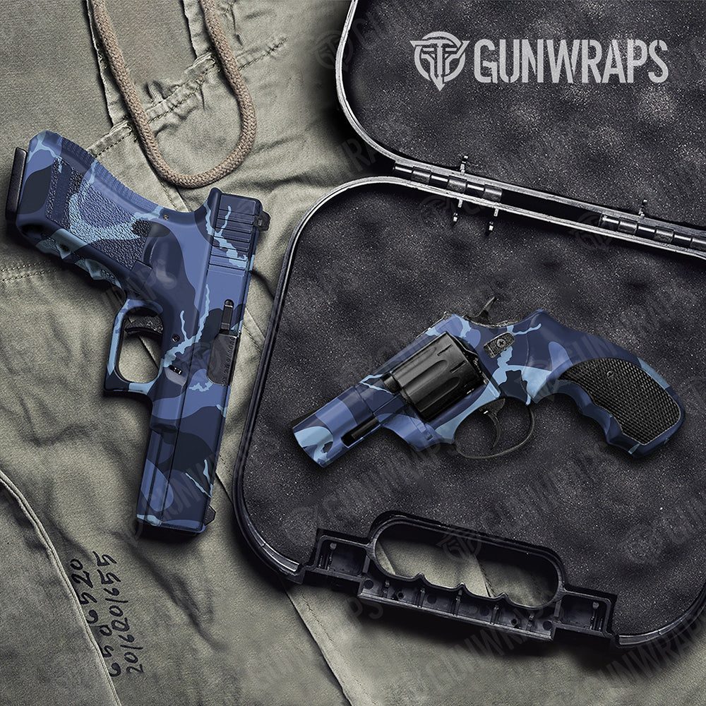 Handgun Ragged XL Blue Urban Night Camo Gun Skin Vinyl Wrap