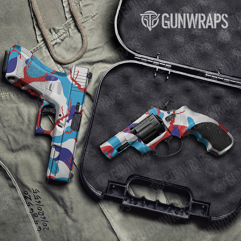 Handgun Ragged XL Magenta Tiger Camo Gun Skin Vinyl Wrap