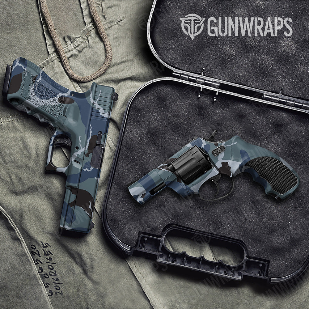 Handgun Ragged XL Navy Camo Gun Skin Vinyl Wrap