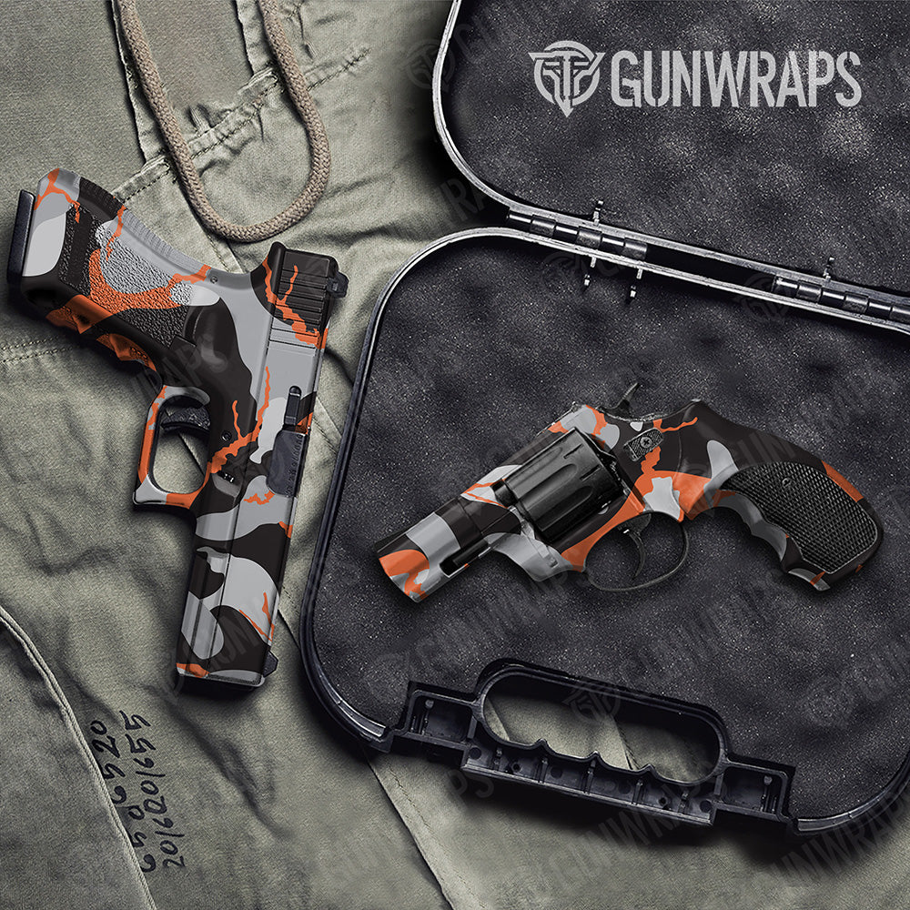 Handgun Ragged XL Orange Tiger Camo Gun Skin Vinyl Wrap