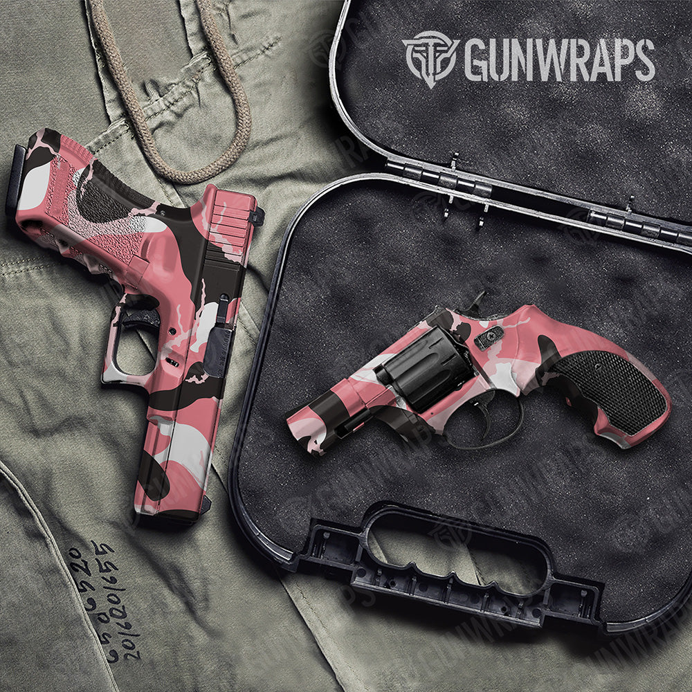 Handgun Ragged XL Pink Tiger Camo Gun Skin Vinyl Wrap