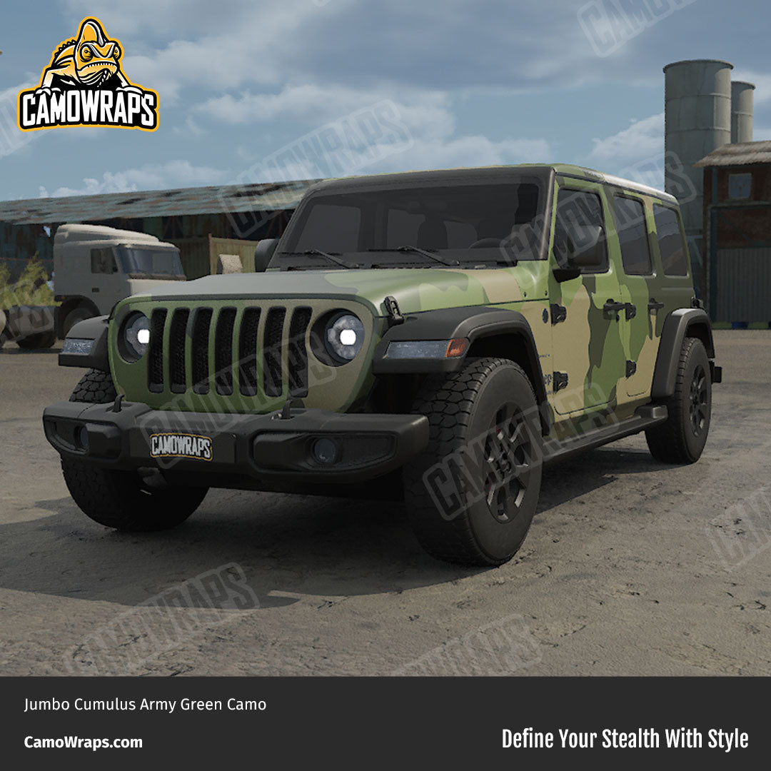 green camo jeep wrap