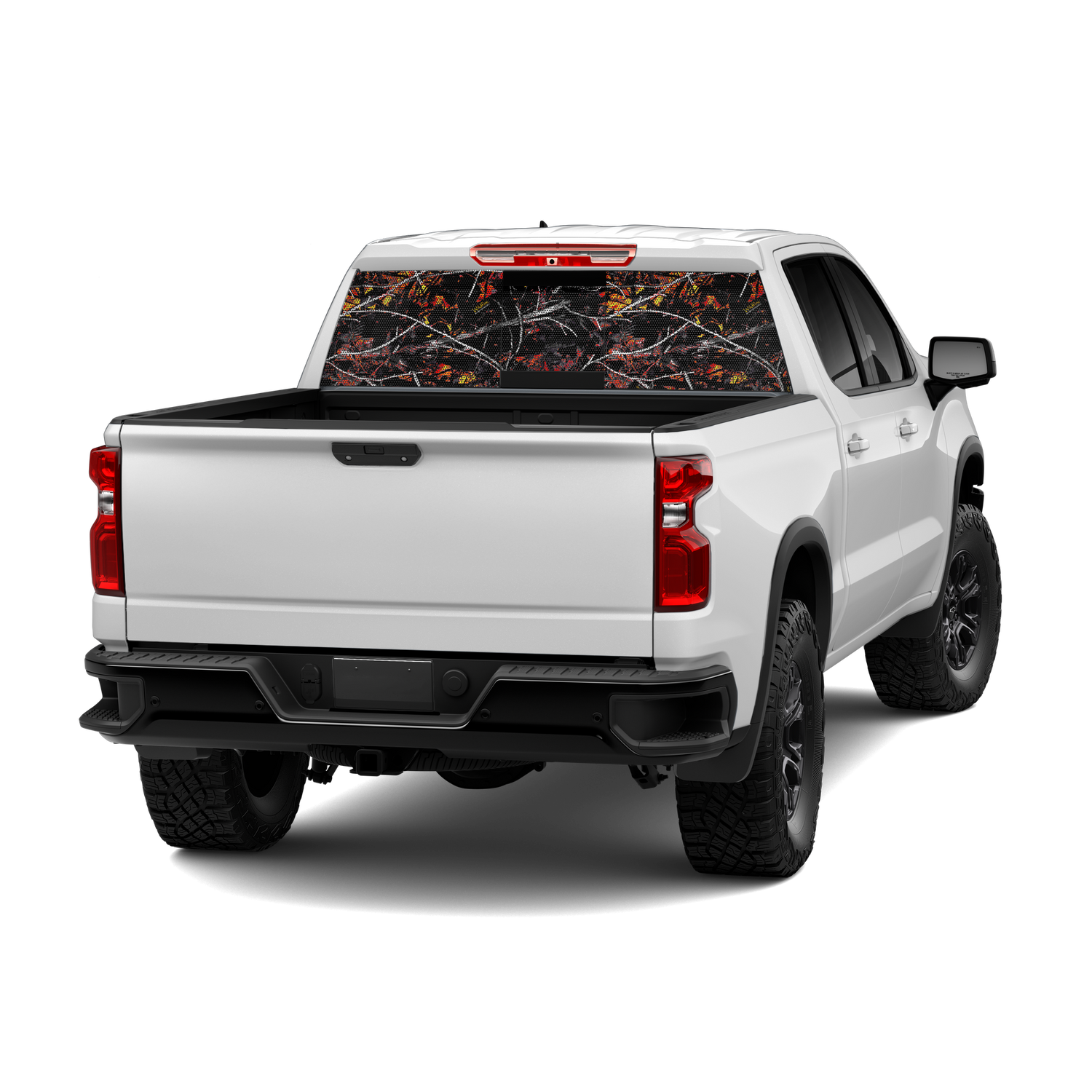 Sirphis Wildfire Camo Rear Window Graphic