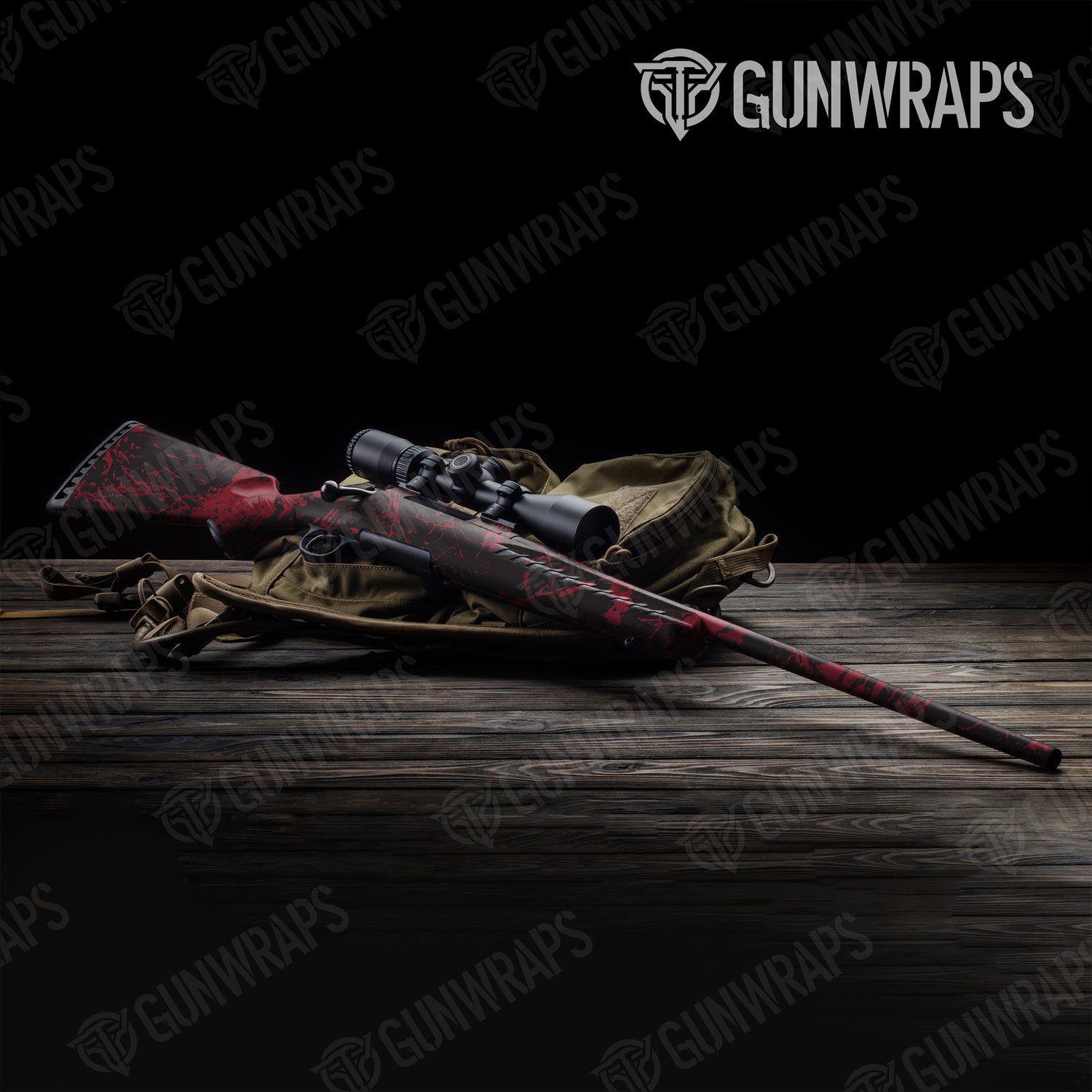 Rifle Bloodbath Black Camo Gun Skin Vinyl Wrap