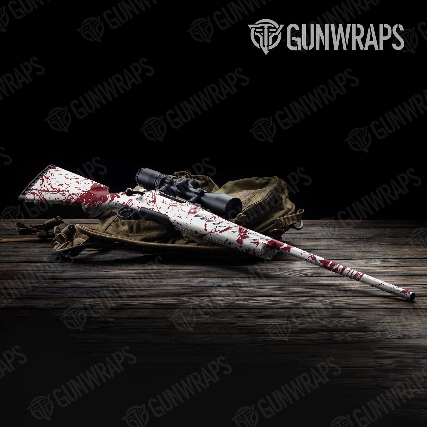 Rifle Bloodbath White Camo Gun Skin Vinyl Wrap