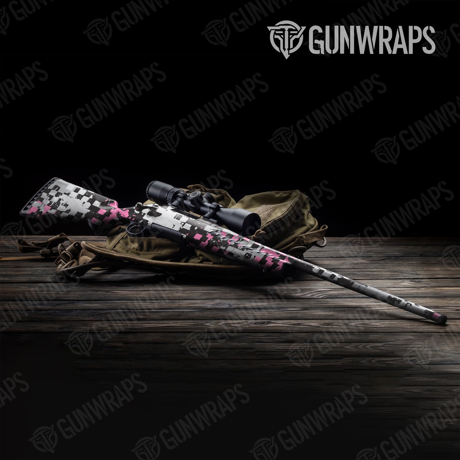 Rifle Broken Plaid Pink Tiger Camo Gun Skin Vinyl Wrap