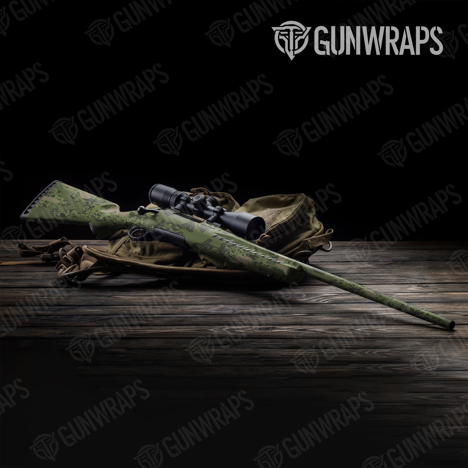 Rifle Compound Army Green Camo Gun Skin Vinyl Wrap