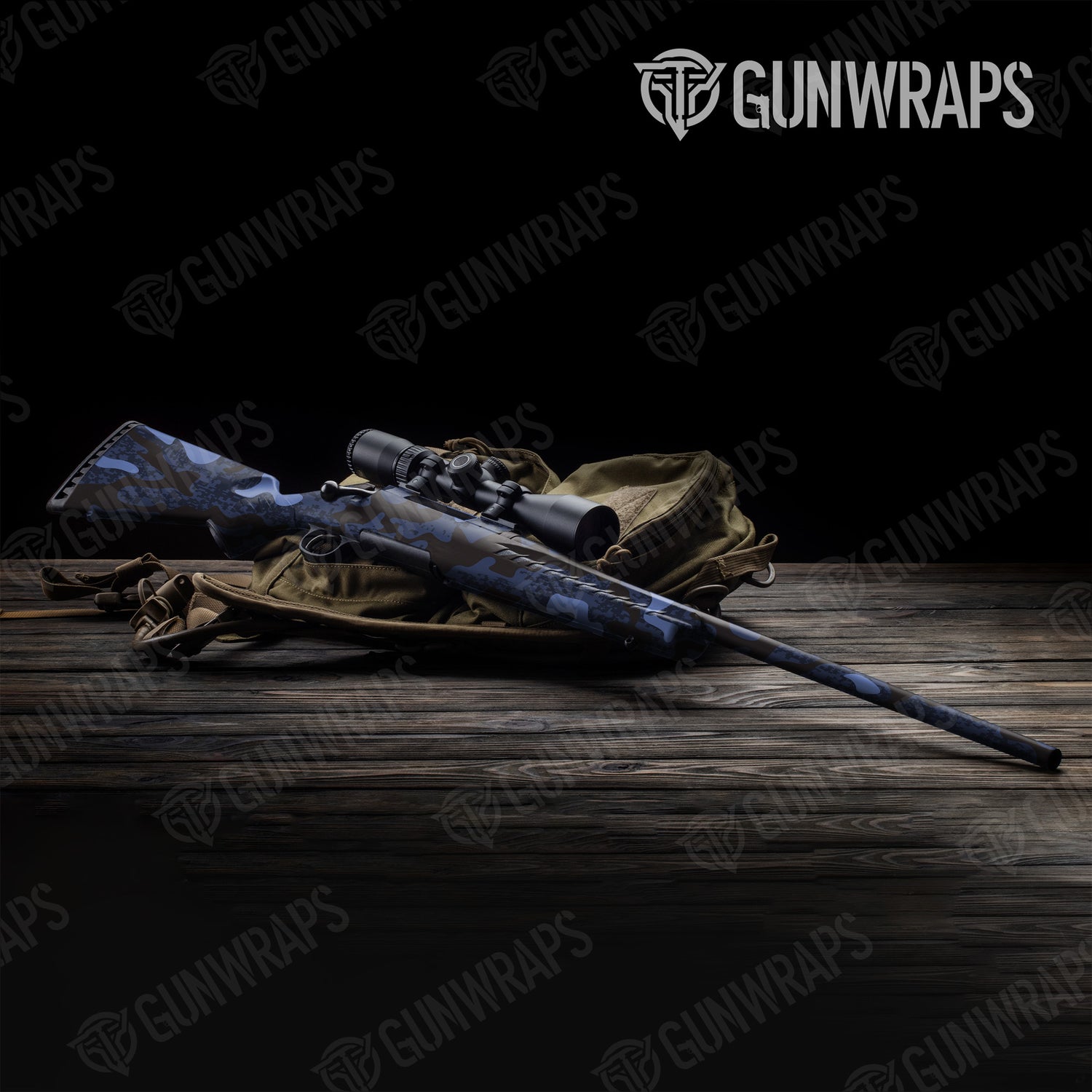 Rifle Compound Blue Midnight Camo Gun Skin Vinyl Wrap