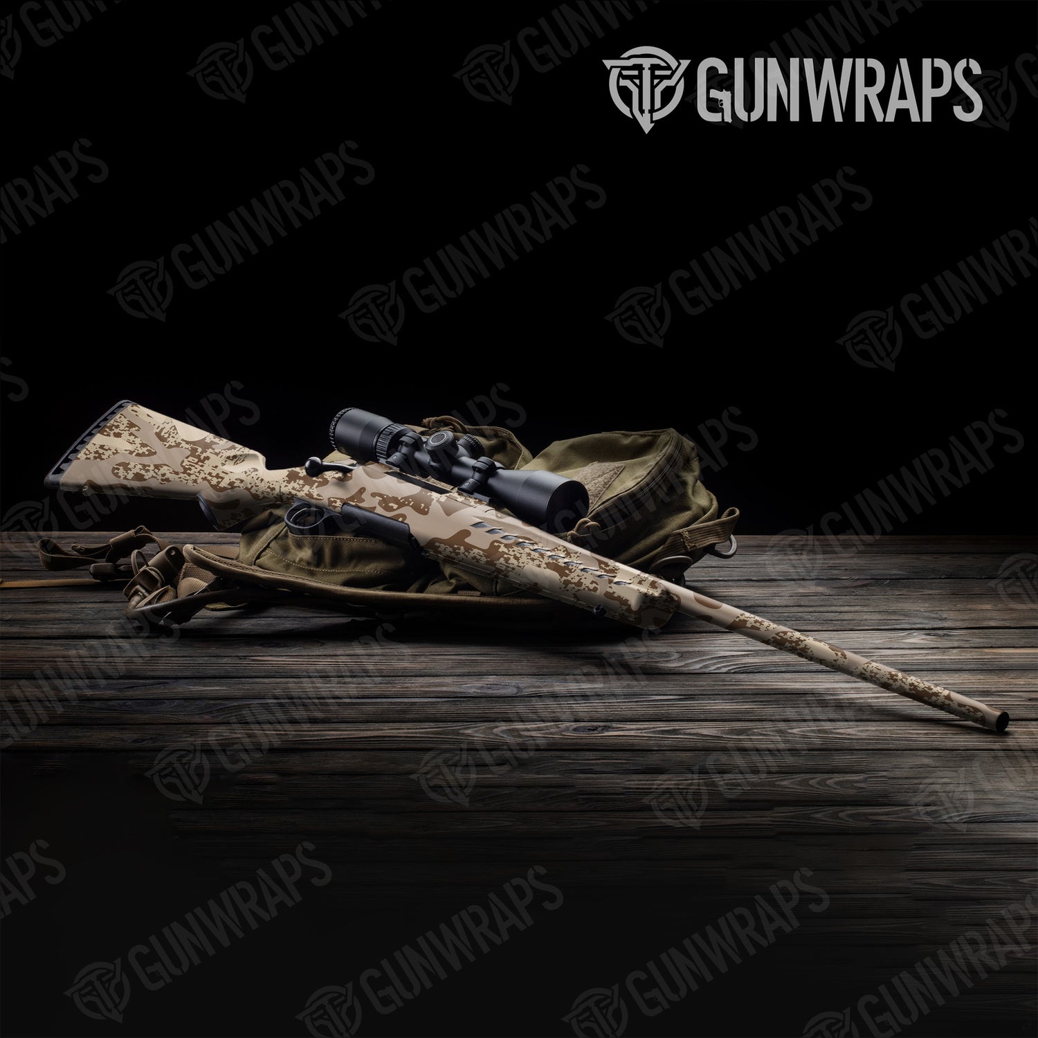 Rifle Compound Desert Camo Gun Skin Vinyl Wrap