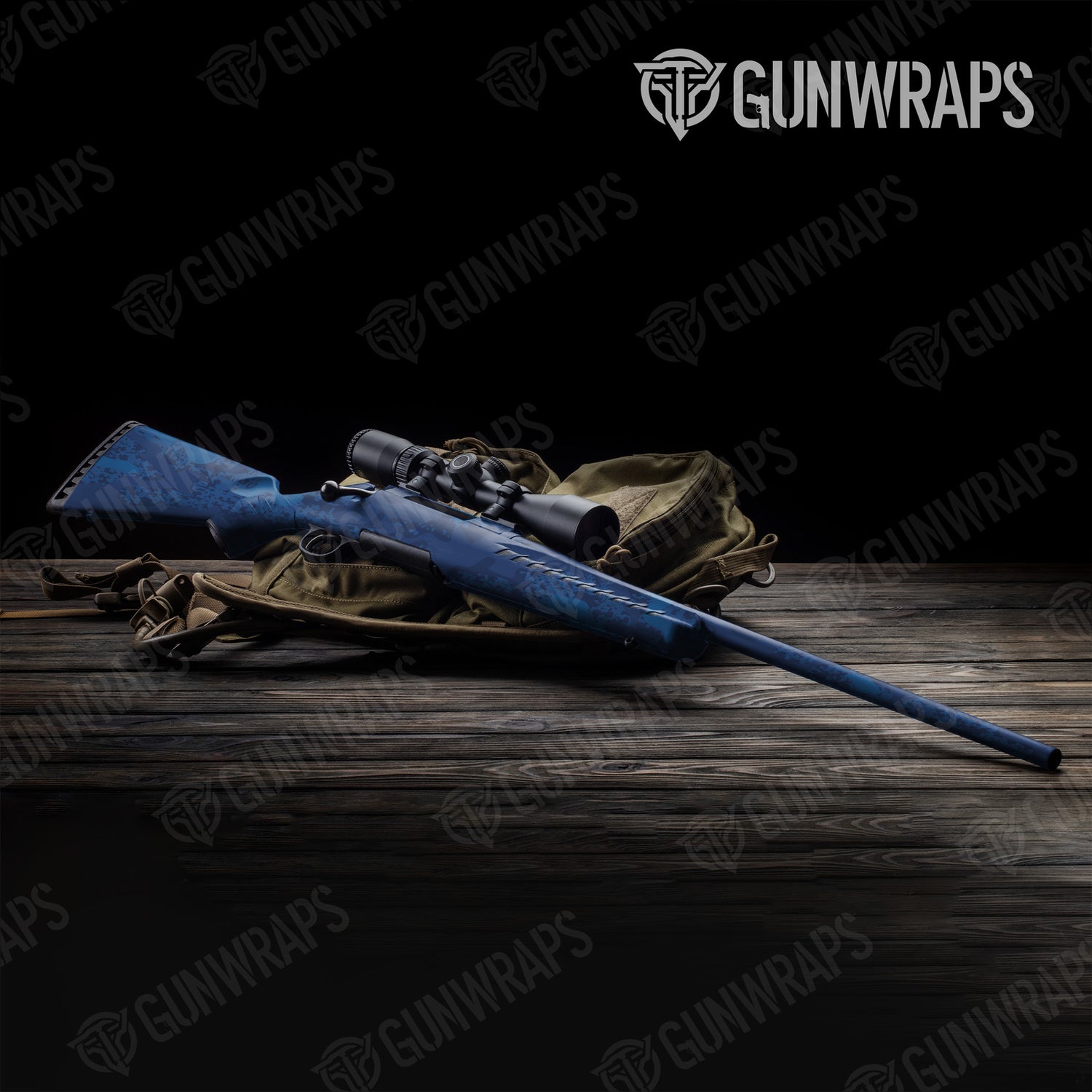 Rifle Compound Elite Blue Camo Gun Skin Vinyl Wrap