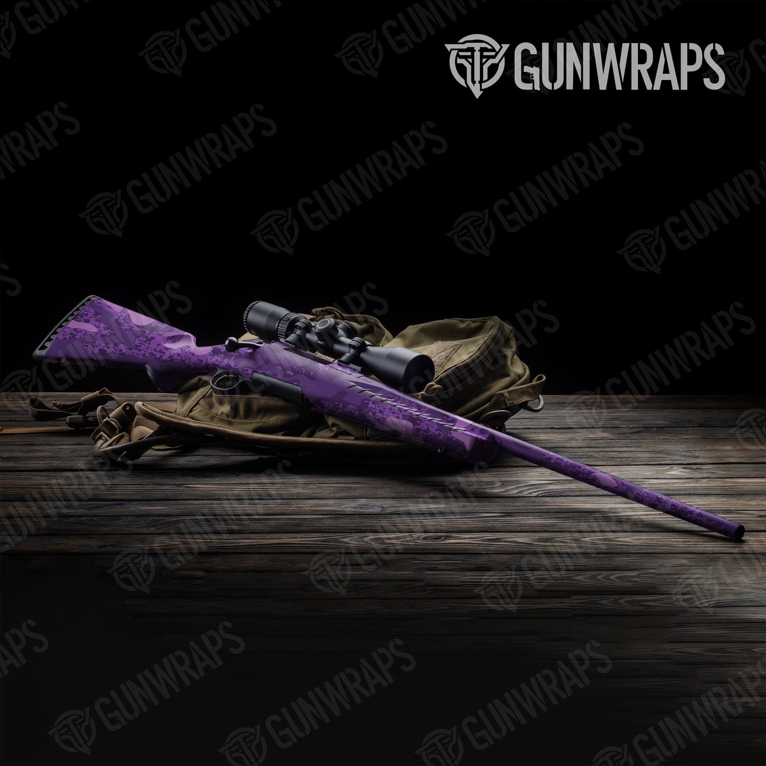 Rifle Compound Elite Purple Camo Gun Skin Vinyl Wrap