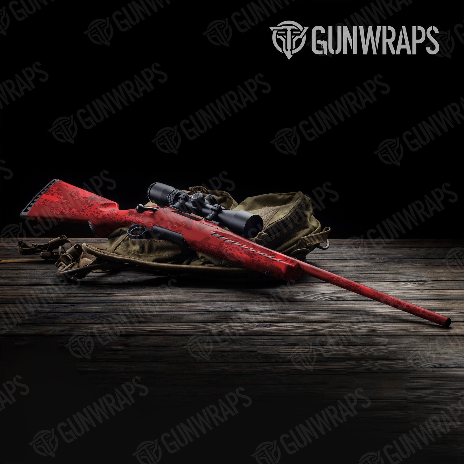 Rifle Compound Elite Red Camo Gun Skin Vinyl Wrap