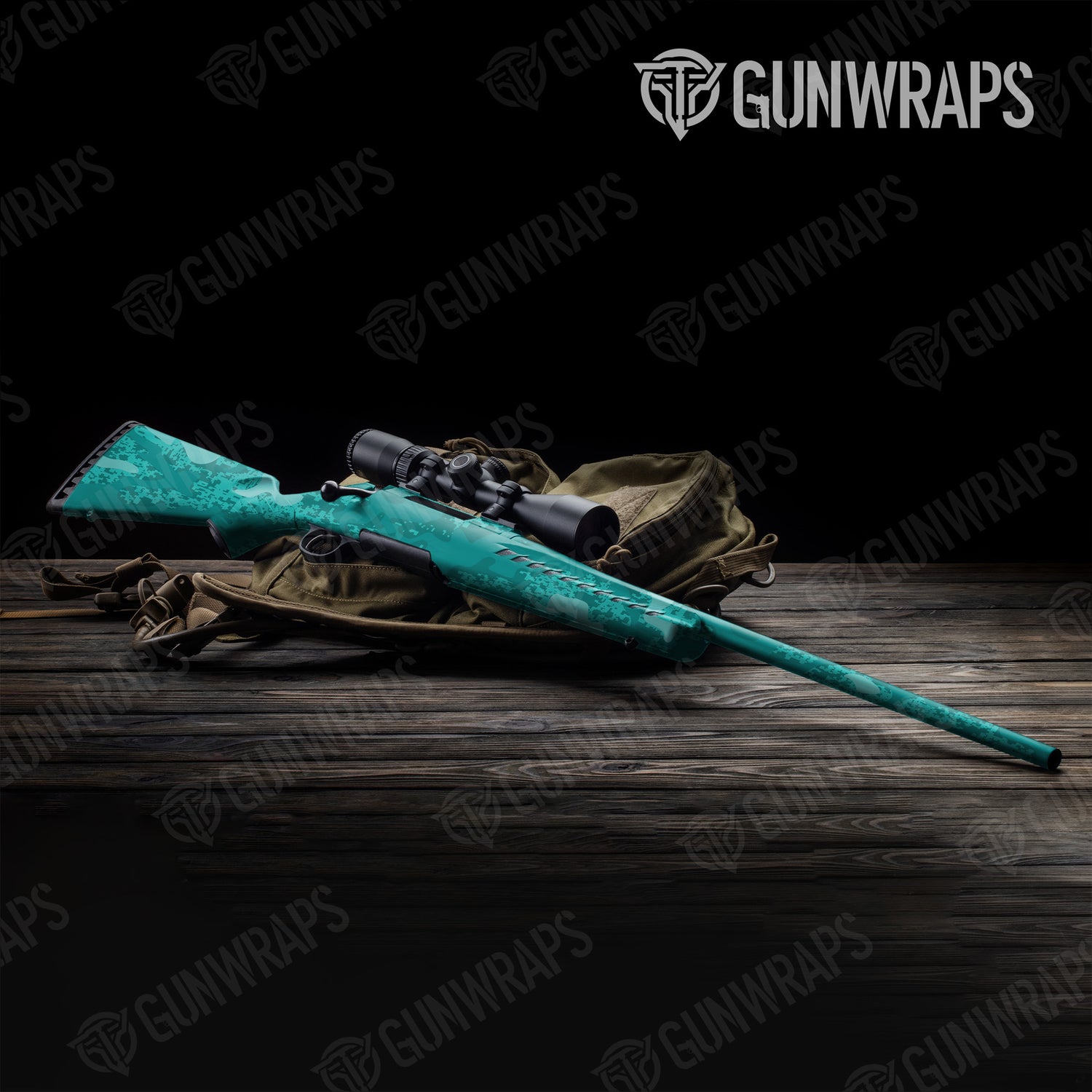 Rifle Compound Elite Tiffany Blue Camo Gun Skin Vinyl Wrap