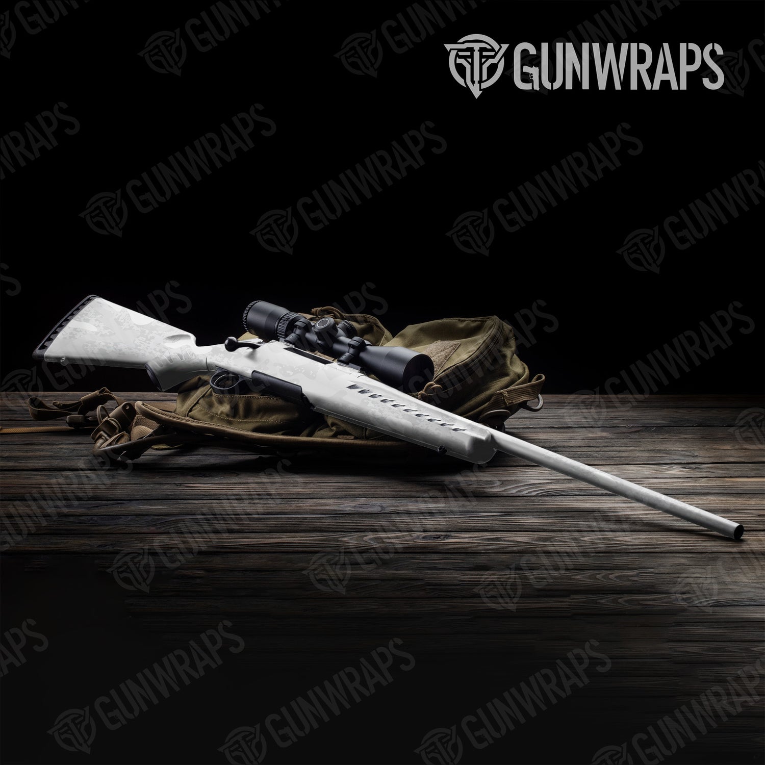 Rifle Compound Elite White Camo Gun Skin Vinyl Wrap