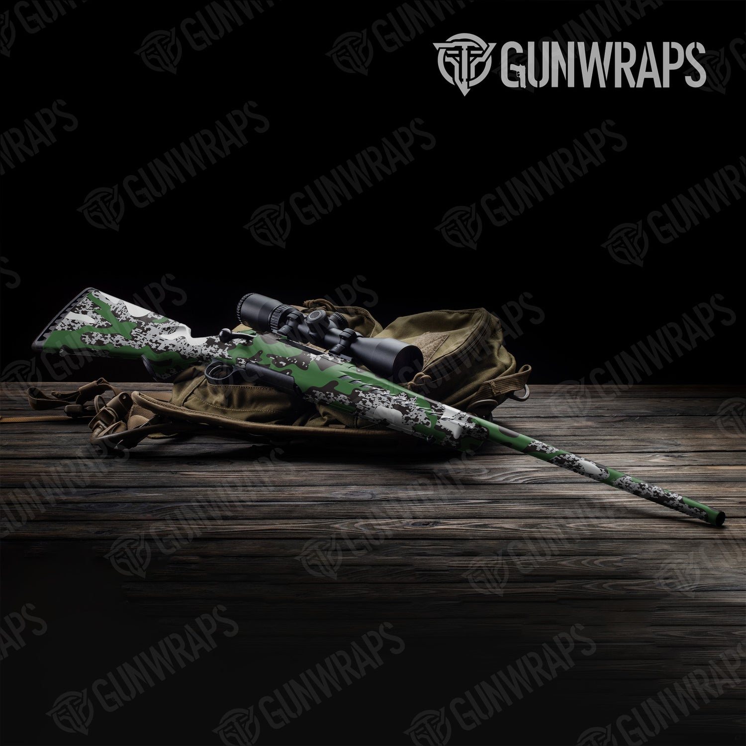 Rifle Compound Green Tiger Camo Gun Skin Vinyl Wrap